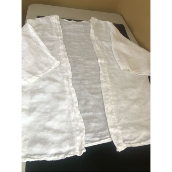ITALIAN Boho Style 100 Lino Hippie Linen Jacket One size - Picture 11 of 13